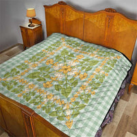 Squares Puakenikeni and Kalo Quilt Turquoise Palaka Hawaiian Quilt Pattern - Polynesian Pride