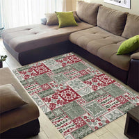 Mele Kalikimaka Hawaii Christmas Area Rug Aloha Spirit with Hawaiian Quilt Pattern - Polynesian Pride