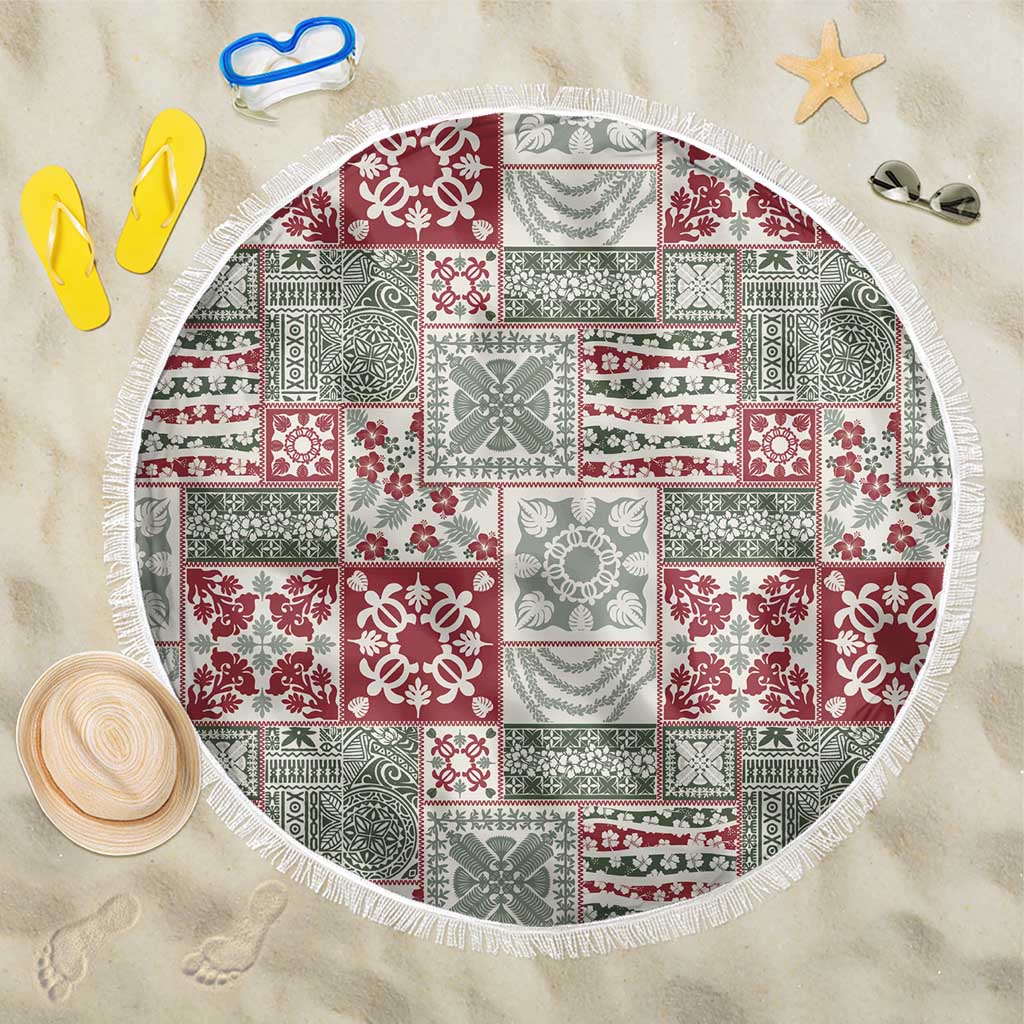 Mele Kalikimaka Hawaii Christmas Beach Blanket Aloha Spirit with Hawaiian Quilt Pattern - Polynesian Pride