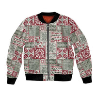 Mele Kalikimaka Hawaii Christmas Bomber Jacket Aloha Spirit with Hawaiian Quilt Pattern - Polynesian Pride