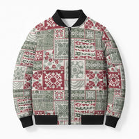 Mele Kalikimaka Hawaii Christmas Bomber Puffer Jacket Aloha Spirit with Hawaiian Quilt Pattern - Polynesian Pride
