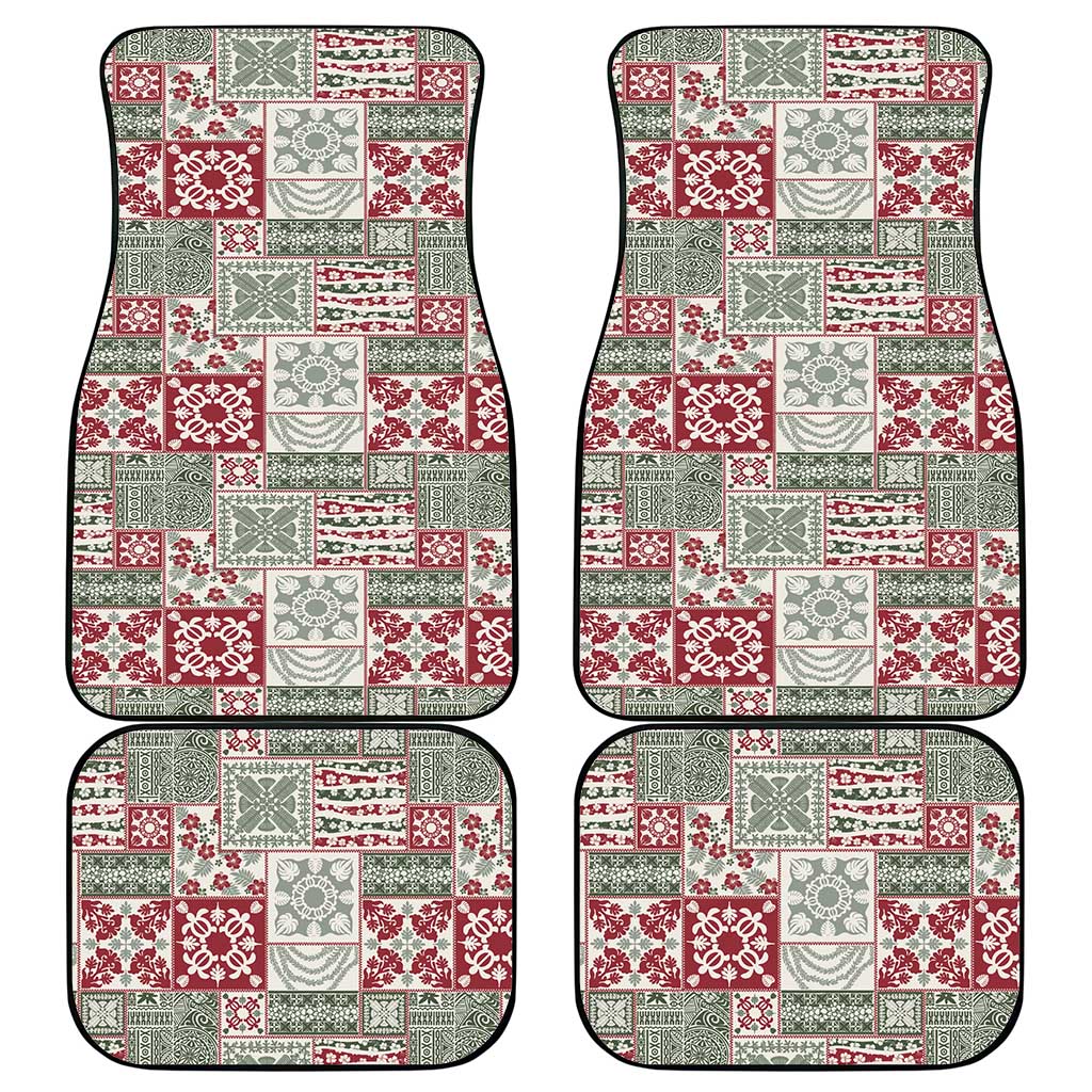 Mele Kalikimaka Hawaii Christmas Car Mats Aloha Spirit with Hawaiian Quilt Pattern - Polynesian Pride