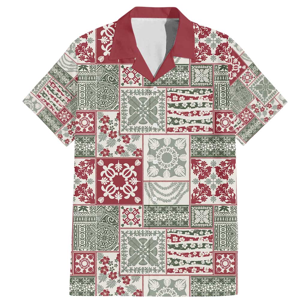 Mele Kalikimaka Hawaii Christmas Family Matching Long Sleeve Bodycon Dress and Hawaiian Shirt Aloha Spirit with Hawaiian Quilt Pattern - Polynesian Pride
