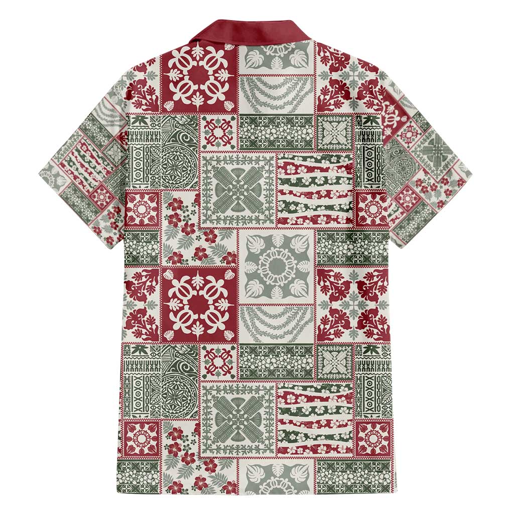 Mele Kalikimaka Hawaii Christmas Family Matching Long Sleeve Bodycon Dress and Hawaiian Shirt Aloha Spirit with Hawaiian Quilt Pattern - Polynesian Pride
