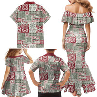 Mele Kalikimaka Hawaii Christmas Family Matching Mermaid Dress and Hawaiian Shirt Aloha Spirit with Hawaiian Quilt Pattern - Polynesian Pride