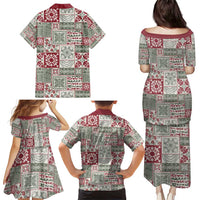 Mele Kalikimaka Hawaii Christmas Family Matching Puletasi and Hawaiian Shirt Aloha Spirit with Hawaiian Quilt Pattern - Polynesian Pride