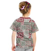 Mele Kalikimaka Hawaii Christmas Kid T Shirt Aloha Spirit with Hawaiian Quilt Pattern - Polynesian Pride