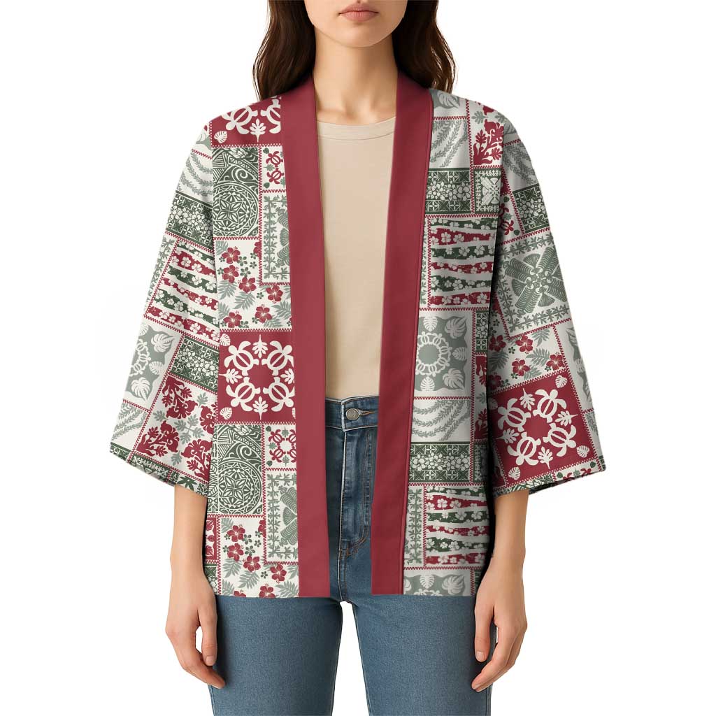 Mele Kalikimaka Hawaii Christmas Kimono Aloha Spirit with Hawaiian Quilt Pattern - Polynesian Pride