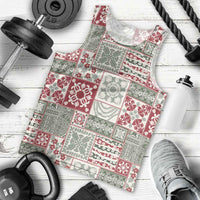 Mele Kalikimaka Hawaii Christmas Men Tank Top Aloha Spirit with Hawaiian Quilt Pattern - Polynesian Pride