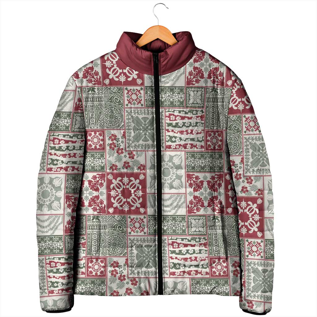 Mele Kalikimaka Hawaii Christmas Padded Jacket Aloha Spirit with Hawaiian Quilt Pattern - Polynesian Pride
