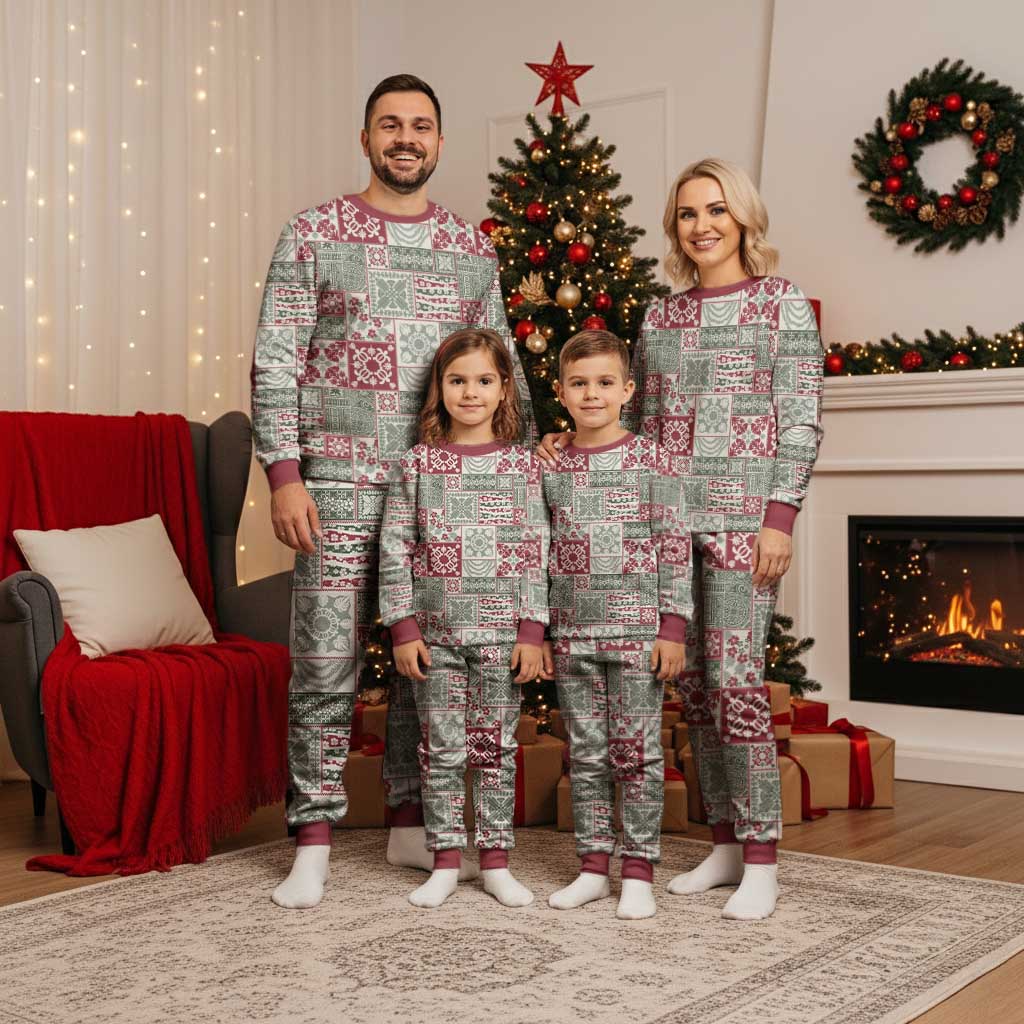 Mele Kalikimaka Hawaii Christmas Pajama Set Aloha Spirit with Hawaiian Quilt Pattern - Polynesian Pride