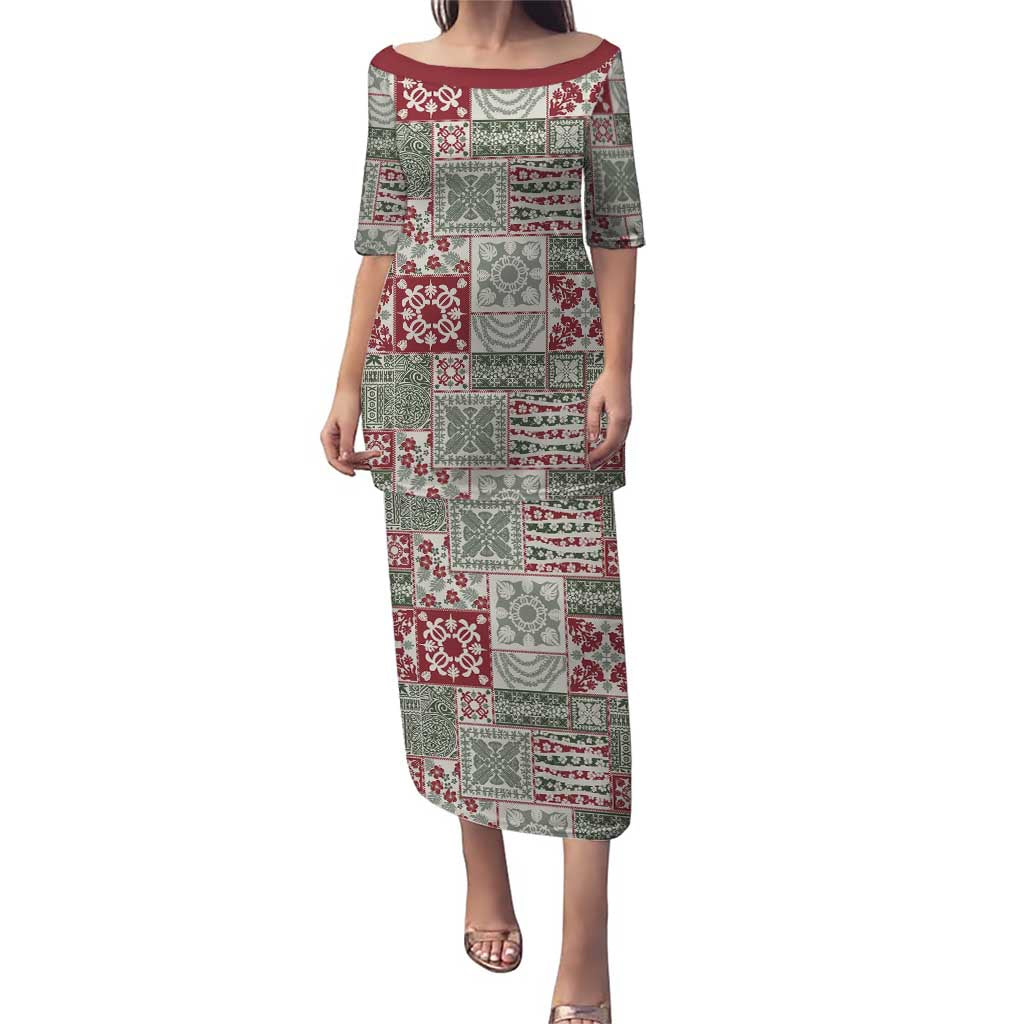 Mele Kalikimaka Hawaii Christmas Puletasi Aloha Spirit with Hawaiian Quilt Pattern - Polynesian Pride