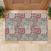 Mele Kalikimaka Hawaii Christmas Rubber Doormat Aloha Spirit with Hawaiian Quilt Pattern - Polynesian Pride