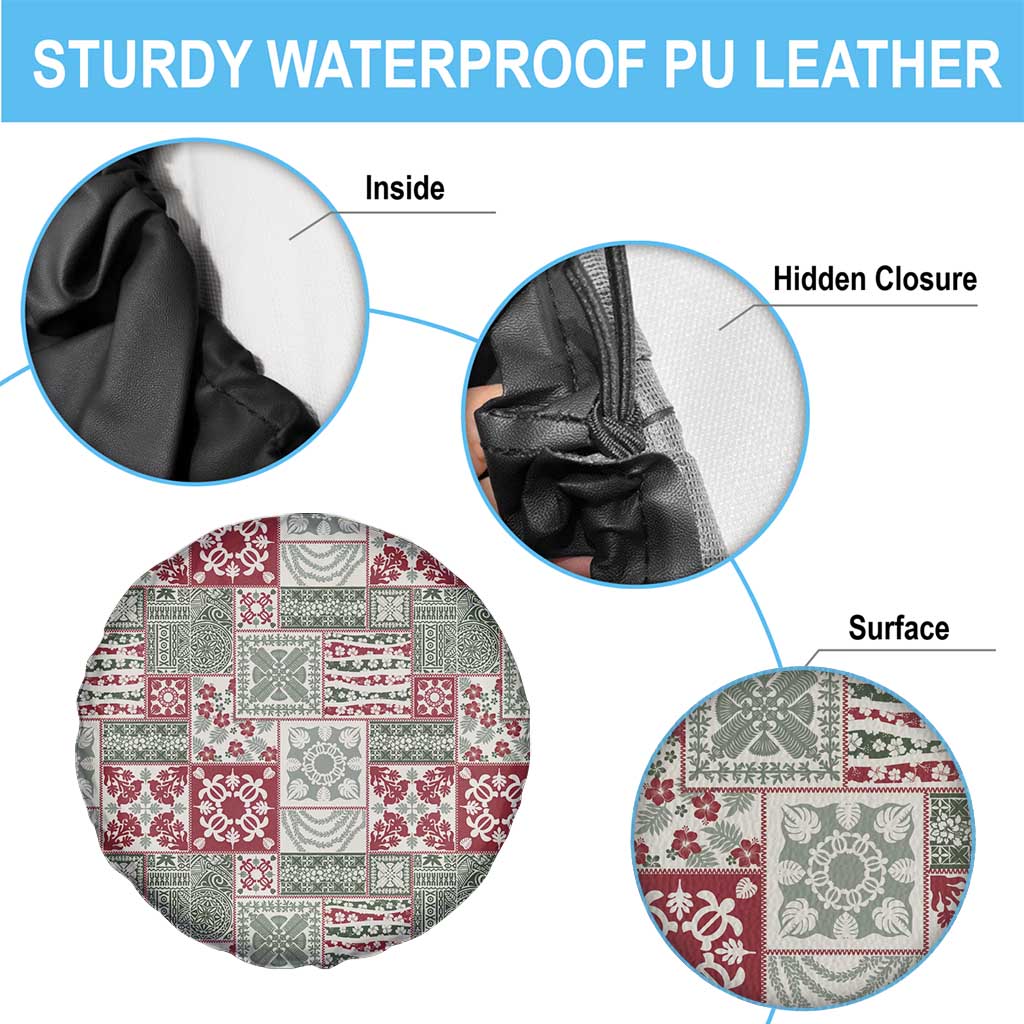 Mele Kalikimaka Hawaii Christmas Spare Tire Cover Aloha Spirit with Hawaiian Quilt Pattern - Polynesian Pride