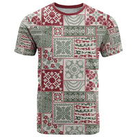 Mele Kalikimaka Hawaii Christmas T Shirt Aloha Spirit with Hawaiian Quilt Pattern - Polynesian Pride