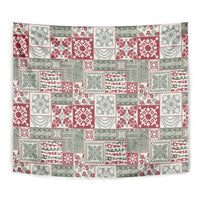 Mele Kalikimaka Hawaii Christmas Tapestry Aloha Spirit with Hawaiian Quilt Pattern - Polynesian Pride