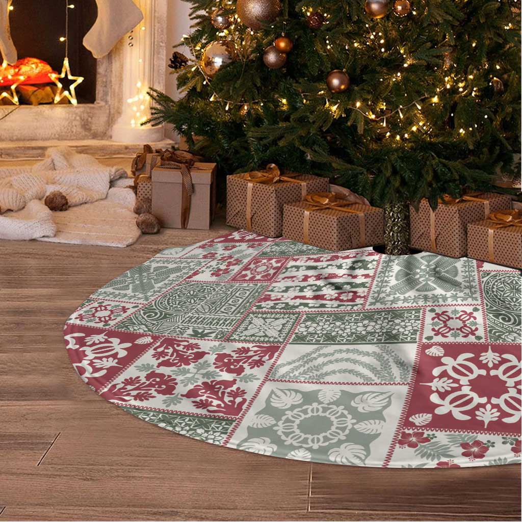 Mele Kalikimaka Hawaii Christmas Tree Skirt Aloha Spirit with Hawaiian Quilt Pattern - Polynesian Pride