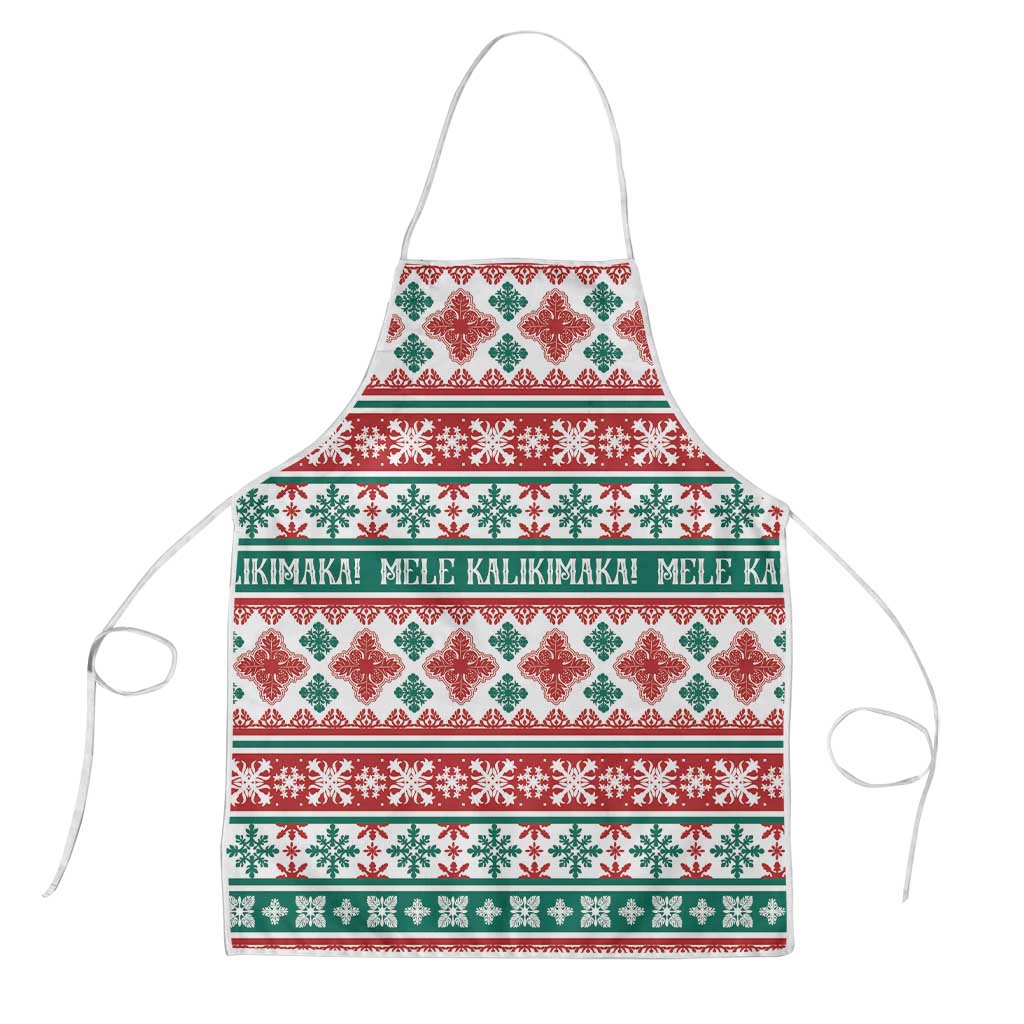 Mele Kalikimaka Hawaii Christmas Apron Hawaiian Quilt Pattern Style - Polynesian Pride