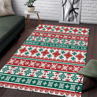 Mele Kalikimaka Hawaii Christmas Area Rug Hawaiian Quilt Pattern Style - Polynesian Pride