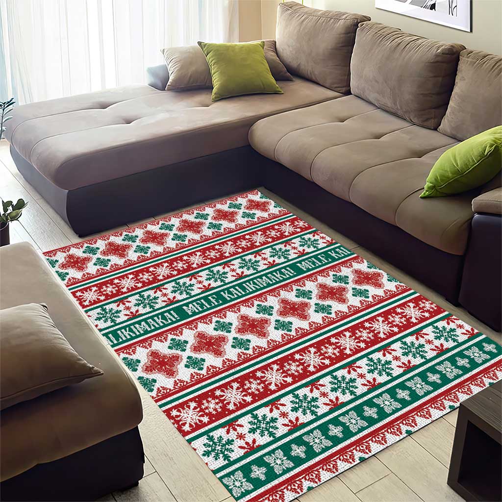 Mele Kalikimaka Hawaii Christmas Area Rug Hawaiian Quilt Pattern Style - Polynesian Pride