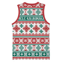 Mele Kalikimaka Hawaii Christmas Basketball Jersey Hawaiian Quilt Pattern Style - Polynesian Pride