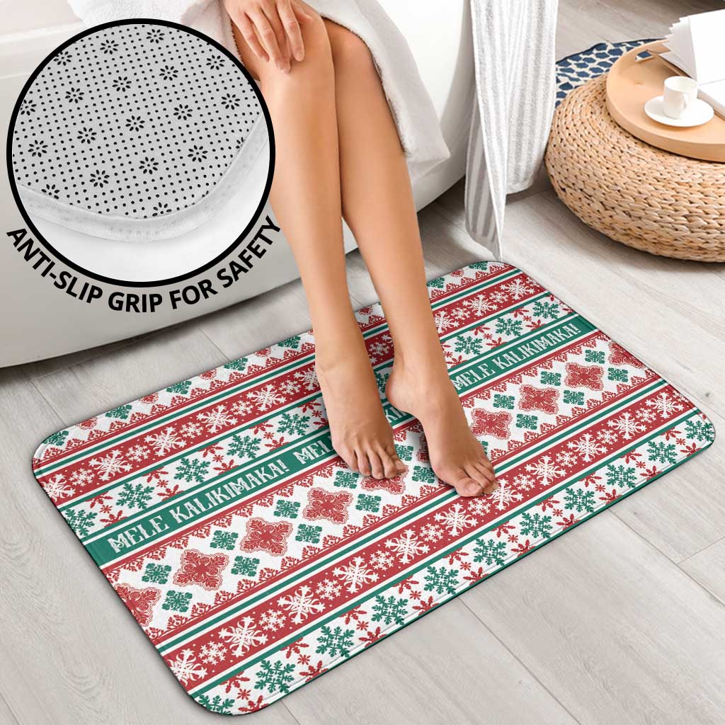 Mele Kalikimaka Hawaii Christmas Bathroom Set Hawaiian Quilt Pattern Style - Polynesian Pride