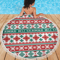 Mele Kalikimaka Hawaii Christmas Beach Blanket Hawaiian Quilt Pattern Style - Polynesian Pride