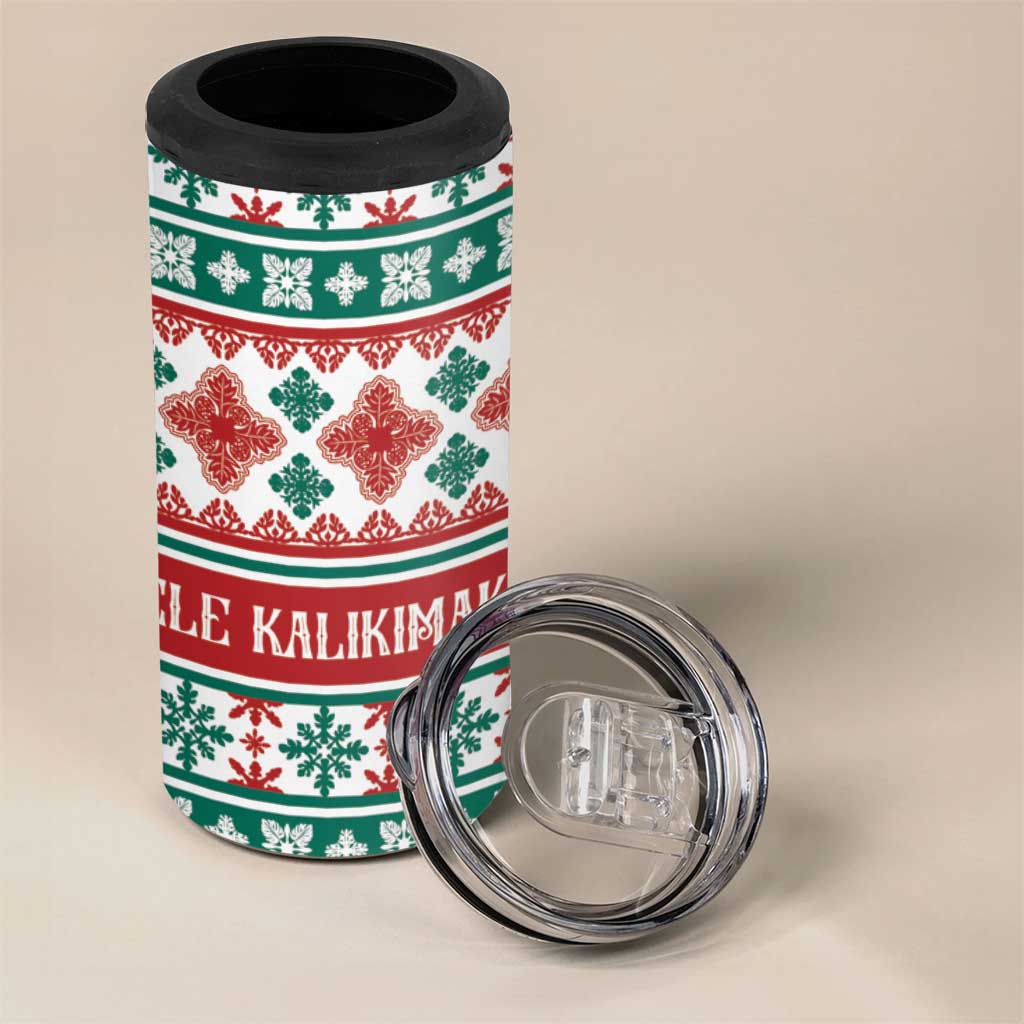 Mele Kalikimaka Hawaii Christmas 4 in 1 Can Cooler Tumbler Hawaiian Quilt Pattern Style - Polynesian Pride