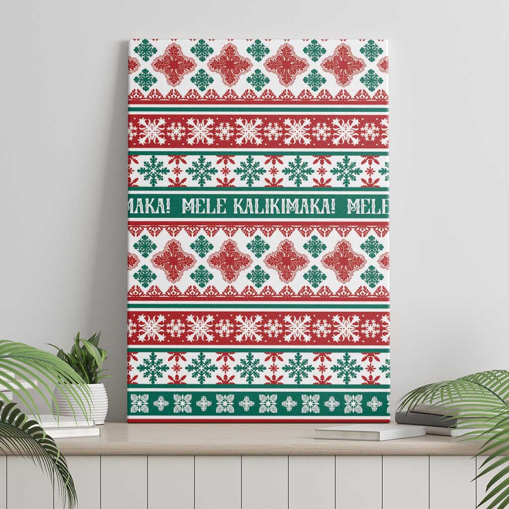 Mele Kalikimaka Hawaii Christmas Canvas Wall Art Hawaiian Quilt Pattern Style - Polynesian Pride
