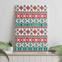 Mele Kalikimaka Hawaii Christmas Canvas Wall Art Hawaiian Quilt Pattern Style - Polynesian Pride