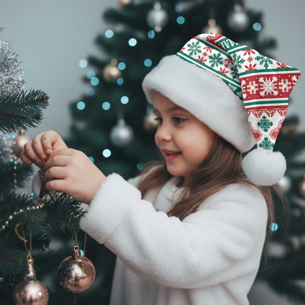 Mele Kalikimaka Hawaii Christmas Santa Hat Hawaiian Quilt Pattern Style - Polynesian Pride