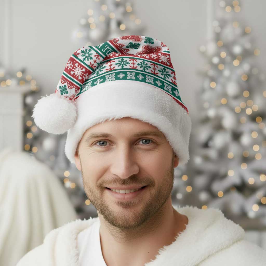 Mele Kalikimaka Hawaii Christmas Santa Hat Hawaiian Quilt Pattern Style - Polynesian Pride