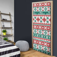 Mele Kalikimaka Hawaii Christmas Door Cover Hawaiian Quilt Pattern Style - Polynesian Pride