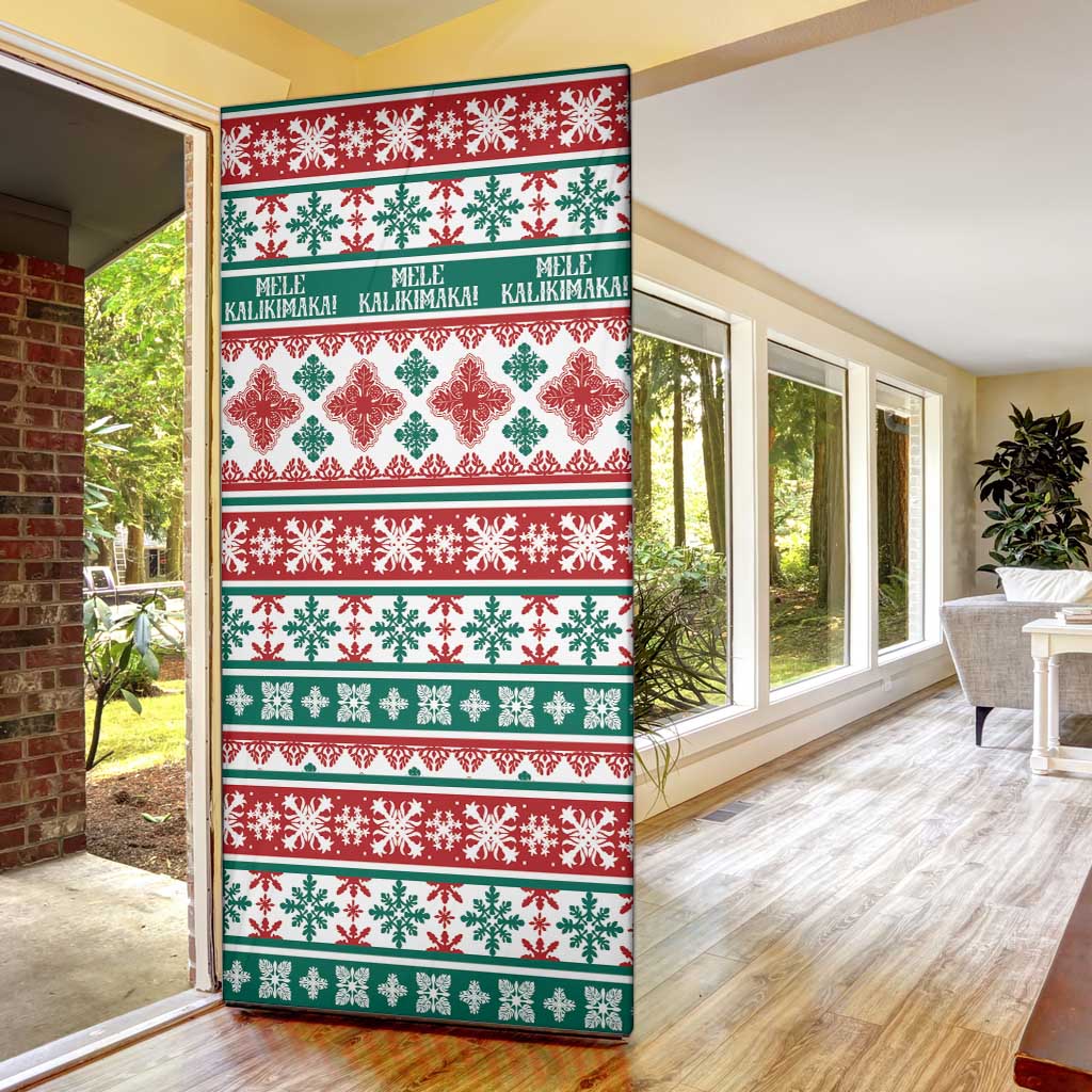 Mele Kalikimaka Hawaii Christmas Door Cover Hawaiian Quilt Pattern Style - Polynesian Pride