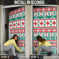 Mele Kalikimaka Hawaii Christmas Door Cover Hawaiian Quilt Pattern Style - Polynesian Pride