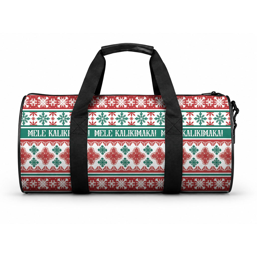Mele Kalikimaka Hawaii Christmas Duffle Bag Hawaiian Quilt Pattern Style LT9 One size Beige - Polynesian Pride
