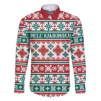 Mele Kalikimaka Hawaii Christmas Family Matching Off The Shoulder Long Sleeve Dress and Hawaiian Shirt Hawaiian Quilt Pattern Style - Polynesian Pride