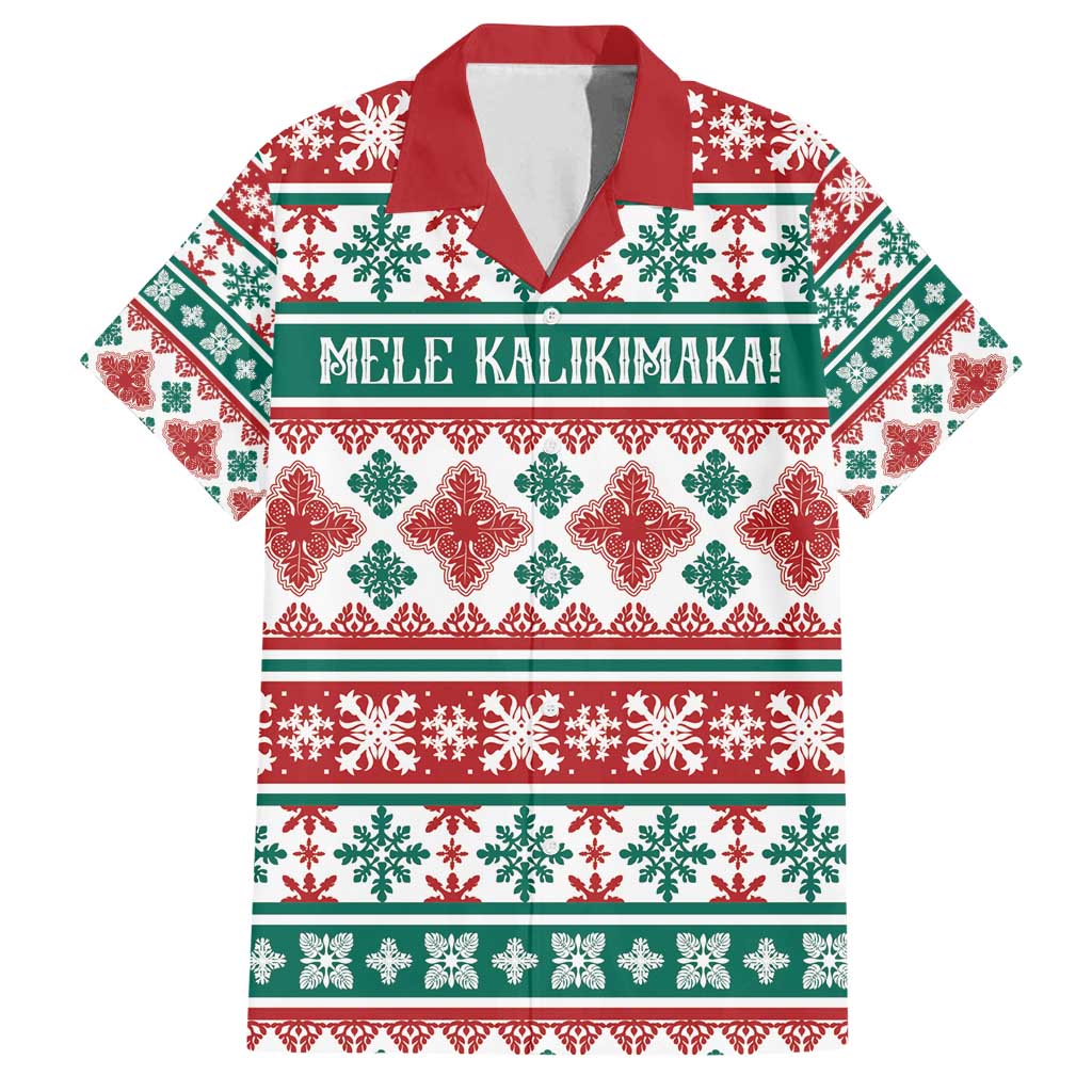 Mele Kalikimaka Hawaii Christmas Family Matching Off Shoulder Short Dress and Hawaiian Shirt Hawaiian Quilt Pattern Style - Polynesian Pride