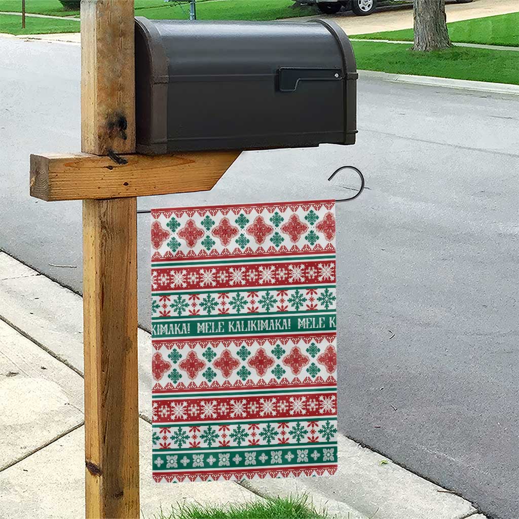 Mele Kalikimaka Hawaii Christmas Garden Flag Hawaiian Quilt Pattern Style - Polynesian Pride