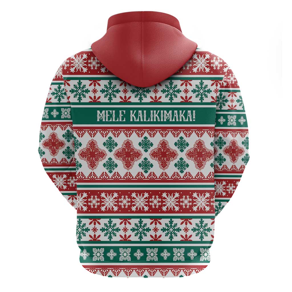 Mele Kalikimaka Hawaii Christmas Hoodie Hawaiian Quilt Pattern Style - Polynesian Pride