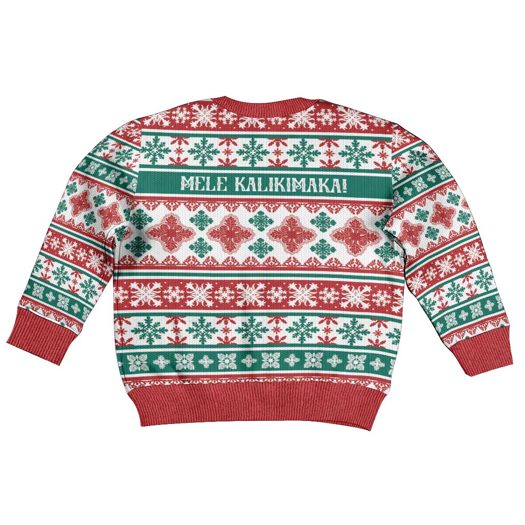 Mele Kalikimaka Hawaii Christmas Kid Ugly Christmas Sweater Hawaiian Quilt Pattern Style - Polynesian Pride