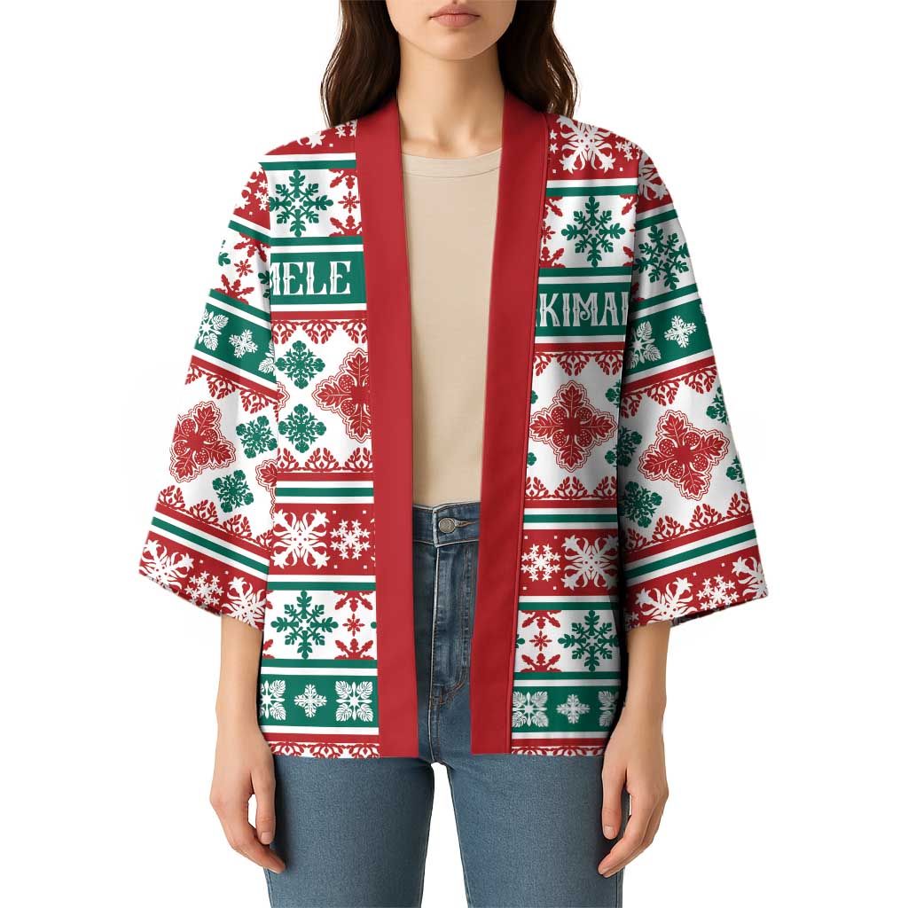 Mele Kalikimaka Hawaii Christmas Kimono Hawaiian Quilt Pattern Style - Polynesian Pride