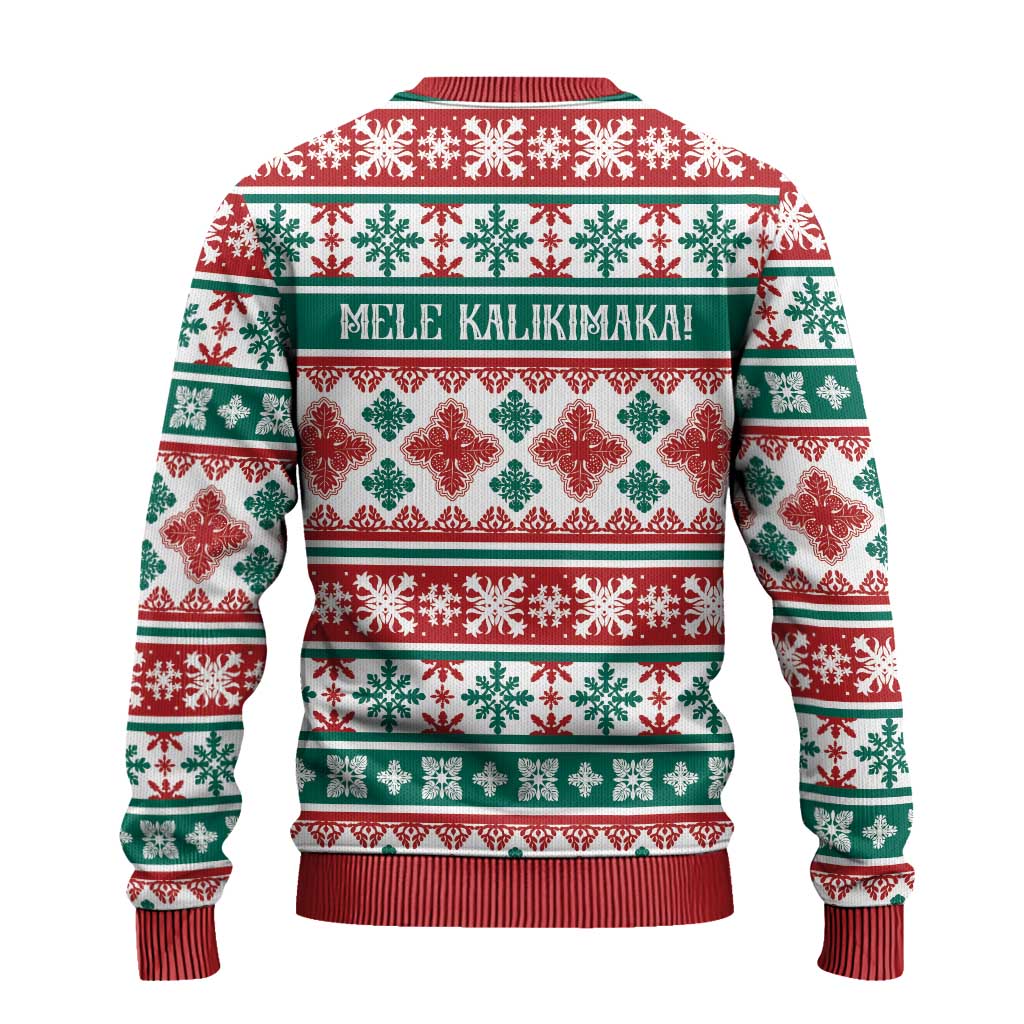 Mele Kalikimaka Hawaii Christmas Ugly Christmas Sweater Hawaiian Quilt Pattern Style - Polynesian Pride