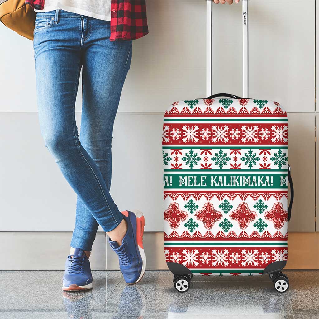Mele Kalikimaka Hawaii Christmas Luggage Cover Hawaiian Quilt Pattern Style - Polynesian Pride