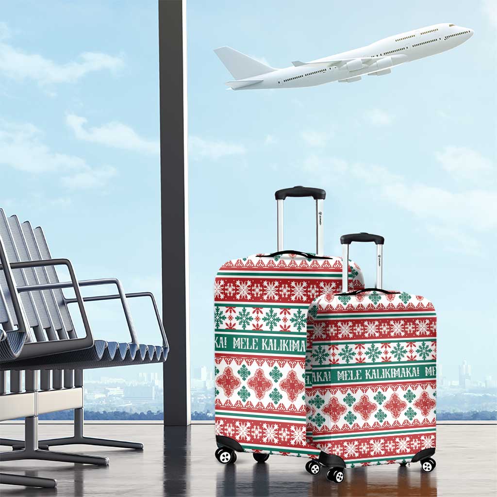 Mele Kalikimaka Hawaii Christmas Luggage Cover Hawaiian Quilt Pattern Style - Polynesian Pride