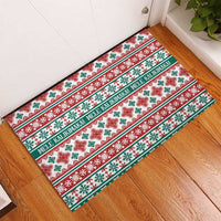 Mele Kalikimaka Hawaii Christmas Rubber Doormat Hawaiian Quilt Pattern Style - Polynesian Pride