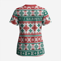 Mele Kalikimaka Hawaii Christmas Scrub Top Hawaiian Quilt Pattern Style - Polynesian Pride