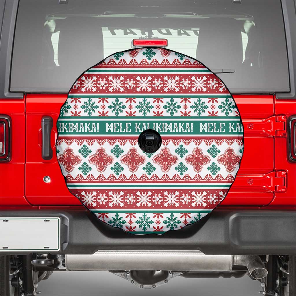 Mele Kalikimaka Hawaii Christmas Spare Tire Cover Hawaiian Quilt Pattern Style - Polynesian Pride