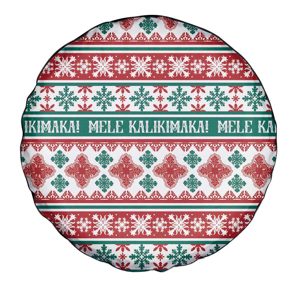 Mele Kalikimaka Hawaii Christmas Spare Tire Cover Hawaiian Quilt Pattern Style - Polynesian Pride