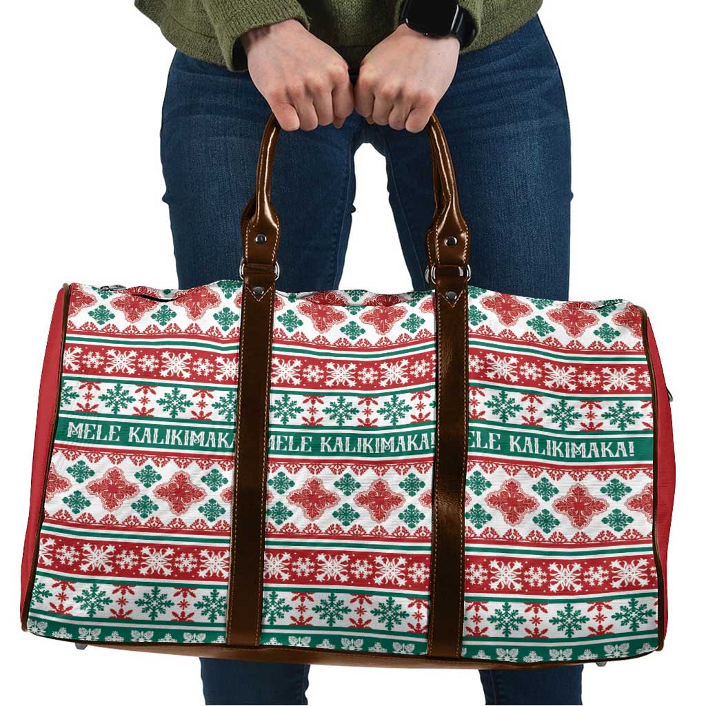 Mele Kalikimaka Hawaii Christmas Travel Bag Hawaiian Quilt Pattern Style - Polynesian Pride
